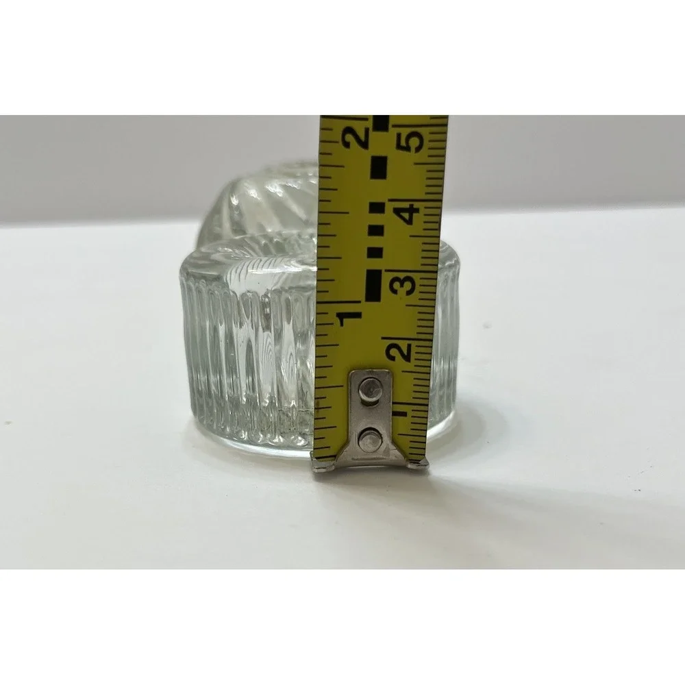 Vintage Pier One Clear Glass Taper Candle Holders Fairy Glass Spiral Swirl 3 Set
